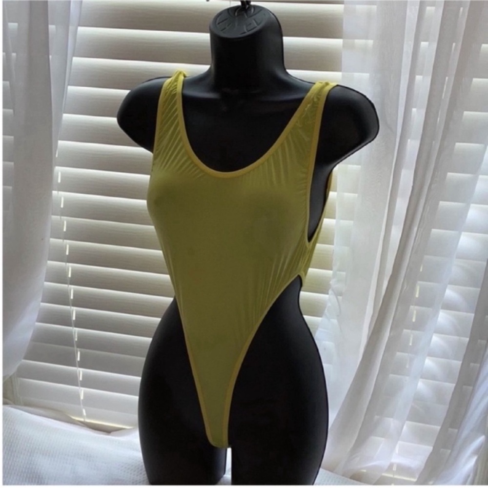 Yellow High-Cut Swimsuit